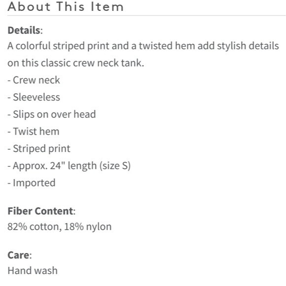 Splendid Striped Twist Hem Knitted Cotton Blend Sleeveless Tank Top Medium Pink - Picture 10 of 10